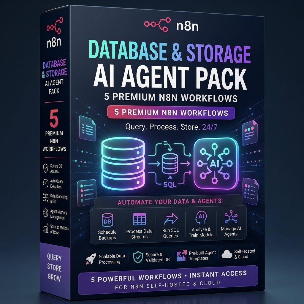 Database & Storage AI Agent Pack (5 n8n Templates) Database and Storage AI Agent Pack 5 n8n Templates