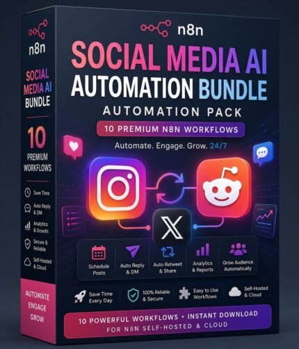 Instagram Twitter Reddit Social Media AI Bundle 10 n8n Templates