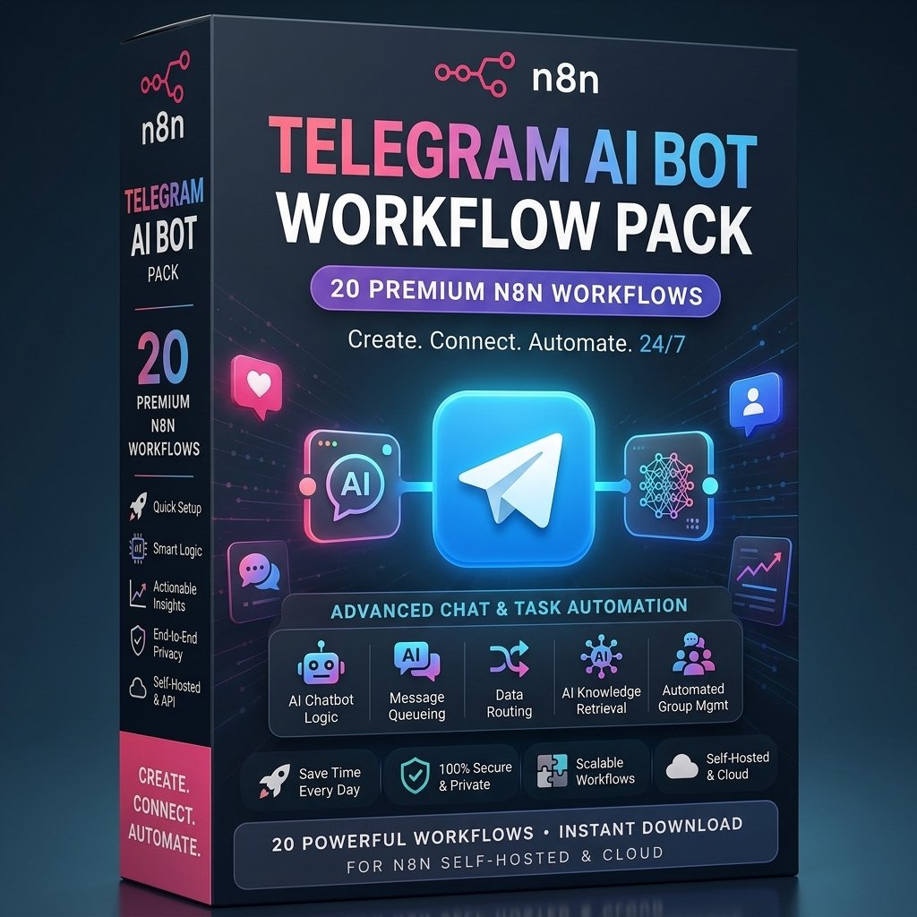 Telegram AI Bot Workflow Pack (20 n8n Templates) Telegram AI Bot Workflow Pack 20 n8n Templates