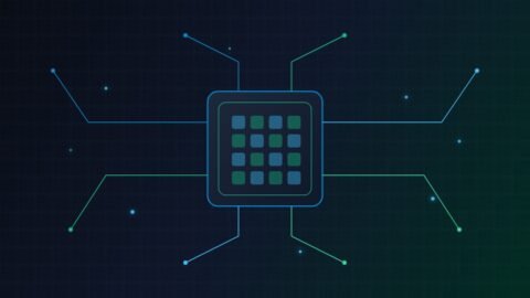 Editorial illustration of neural network compute architecture and AI enterprise finance
